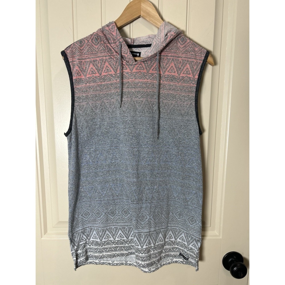 Ocean Current Men's Hoodie Tank Top Sz L Multicolor Sleeveless Beach Resort Pool